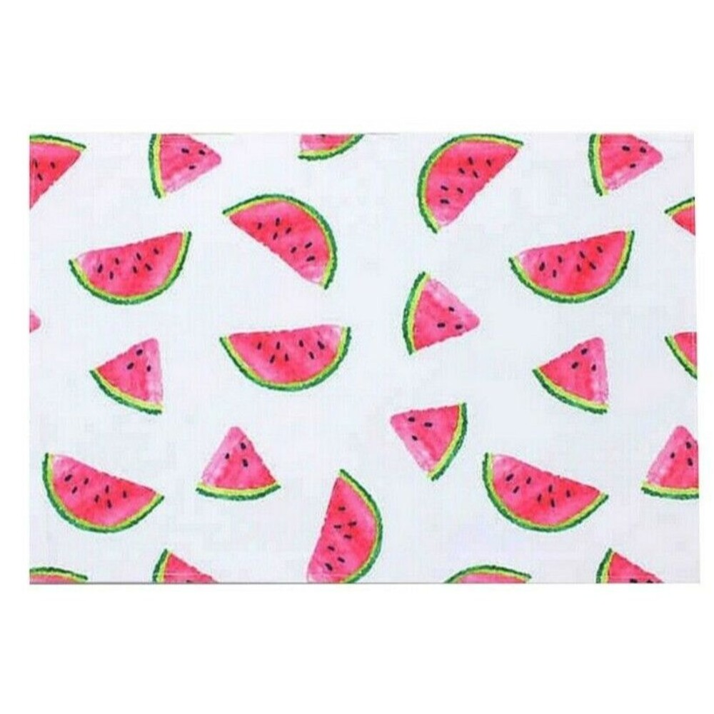 Colordrift Watermelon Slices Placemats Set of 4 Reversible Fabric Summer Beach